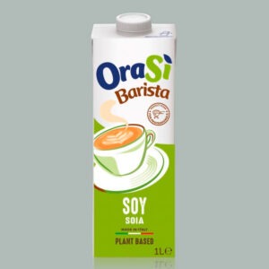 Bebida vegetal de soya marca Orasi 1 L sobre fondo gris La Semilla.